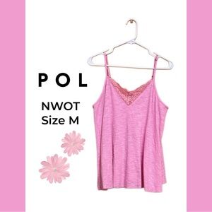 💖 ✨ POL Boho Lace Trim Tank | NWOT | Size M ✨ 💖